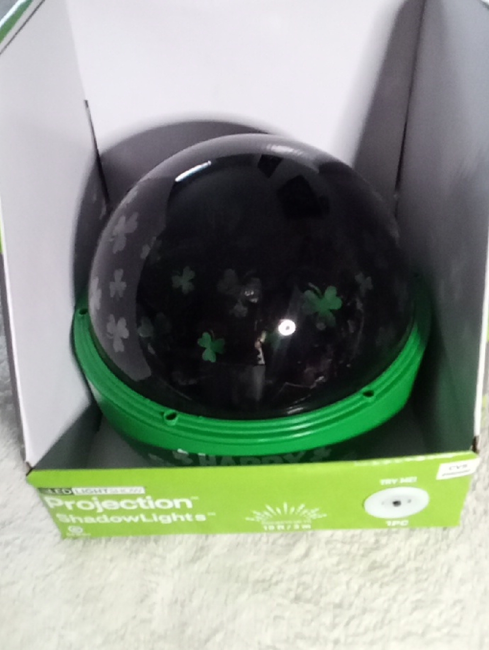 HAPPY ST PATRICKS DAY SHAMROCK LED CEILING PROJECTION SHADOWLIGHTS! NEW IN PACK!